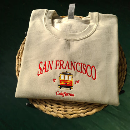 San Francisco Embroidered Sweatshirt, Vintage California Crewneck, Vintage Sweatshirt, Embroidered Vintage Sweatshirt, Gift for her