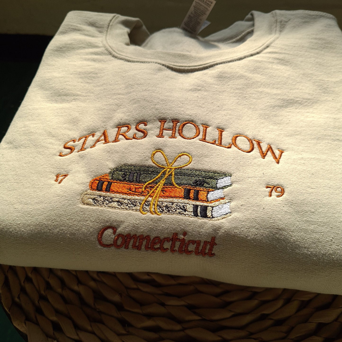 Stars Hollow Connecticut Embroidered Sweatshirt, Embroidered Crewneck, Connecticut Book Embroidered Sweatshirt, Stars Hollow Book Sweatshirt