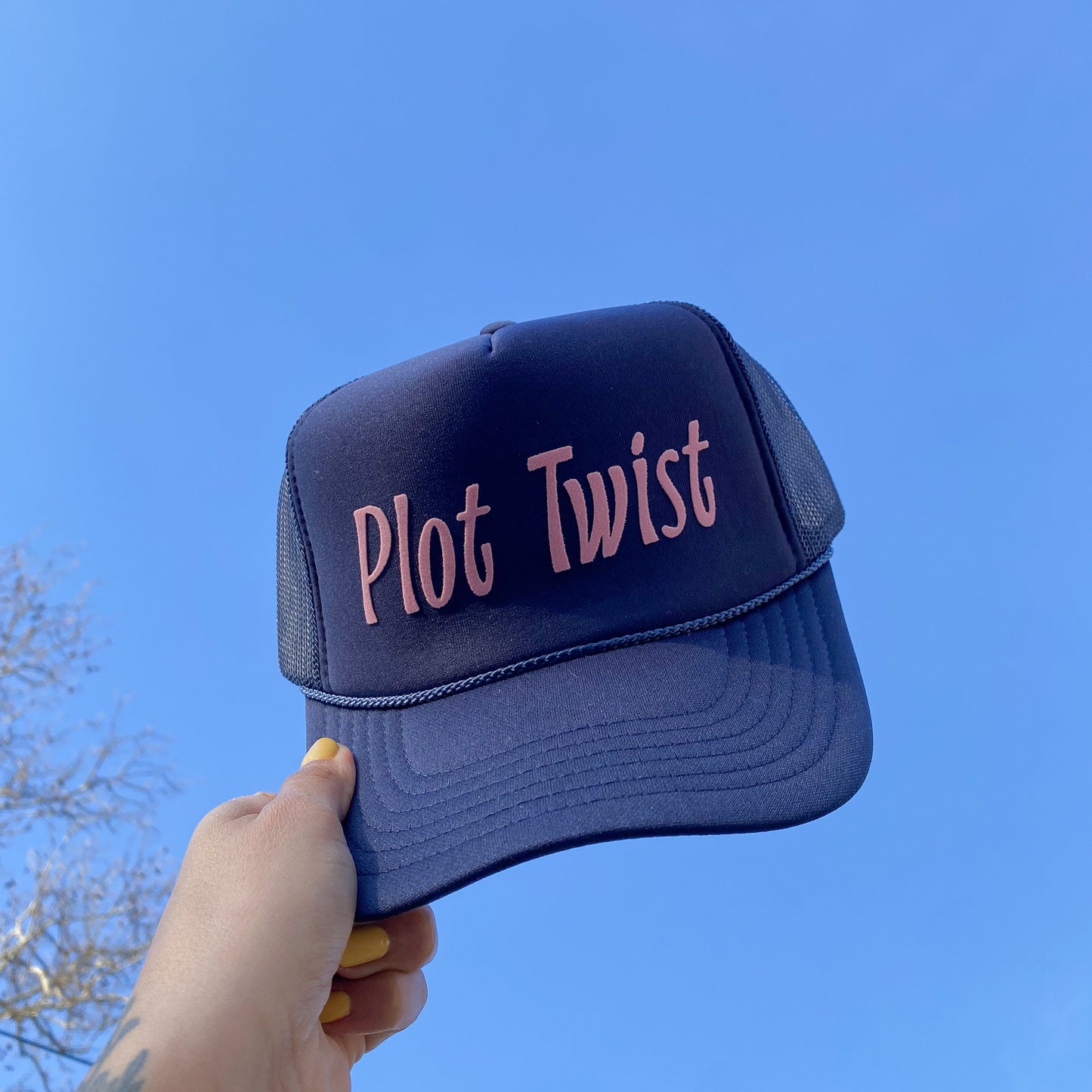 Plot Twist Trucker Hat - Your Choice of Hat Color! Trendy Quote - Wildflower + Co. Cap - Bachelorette Christmas Gift Birthday Gift