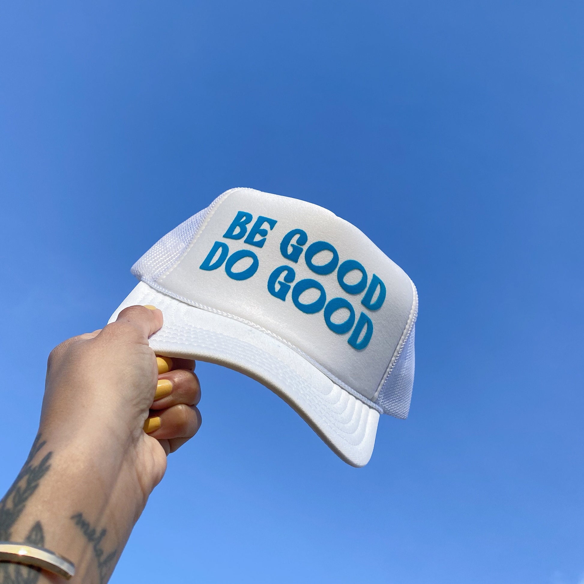 Be Good Do Good Trucker Hat - Your Choice of Hat Color!  Inspirational - Wildflower + Co. Cap - Bachelorette Christmas Gift Birthday Gift