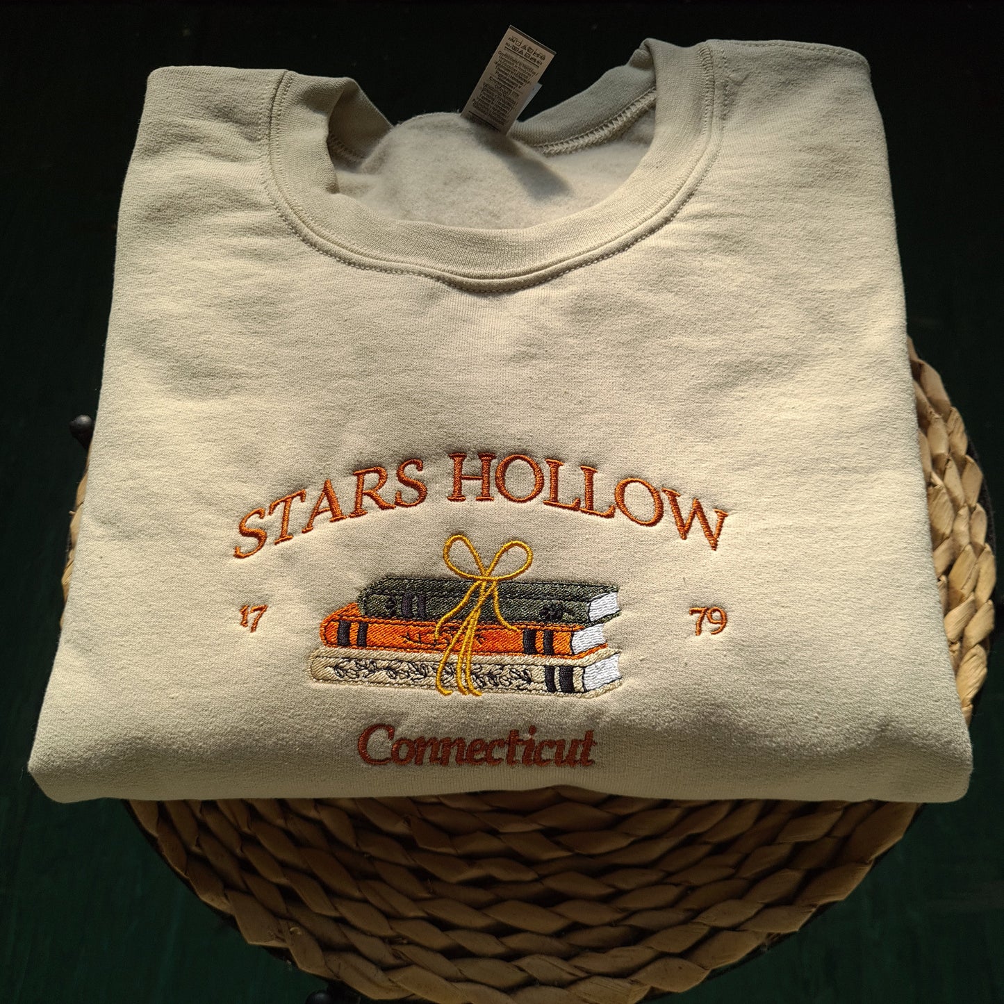 Stars Hollow Connecticut Embroidered Sweatshirt, Embroidered Crewneck, Connecticut Book Embroidered Sweatshirt, Stars Hollow Book Sweatshirt