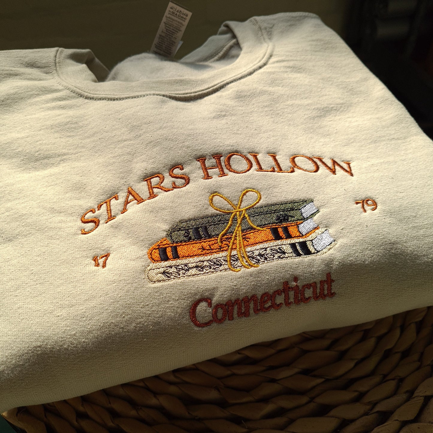 Stars Hollow Connecticut Embroidered Sweatshirt, Embroidered Crewneck, Connecticut Book Embroidered Sweatshirt, Stars Hollow Book Sweatshirt