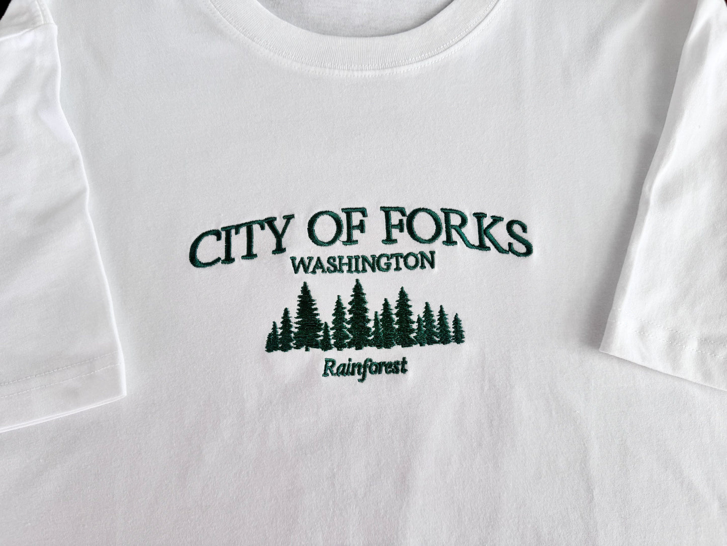 City of Forks Embroidered Unisex T-shirt | Washington Embroidered Sweatshirt | City Of Forks Washington Hoodie | Unisex Sweatshirt