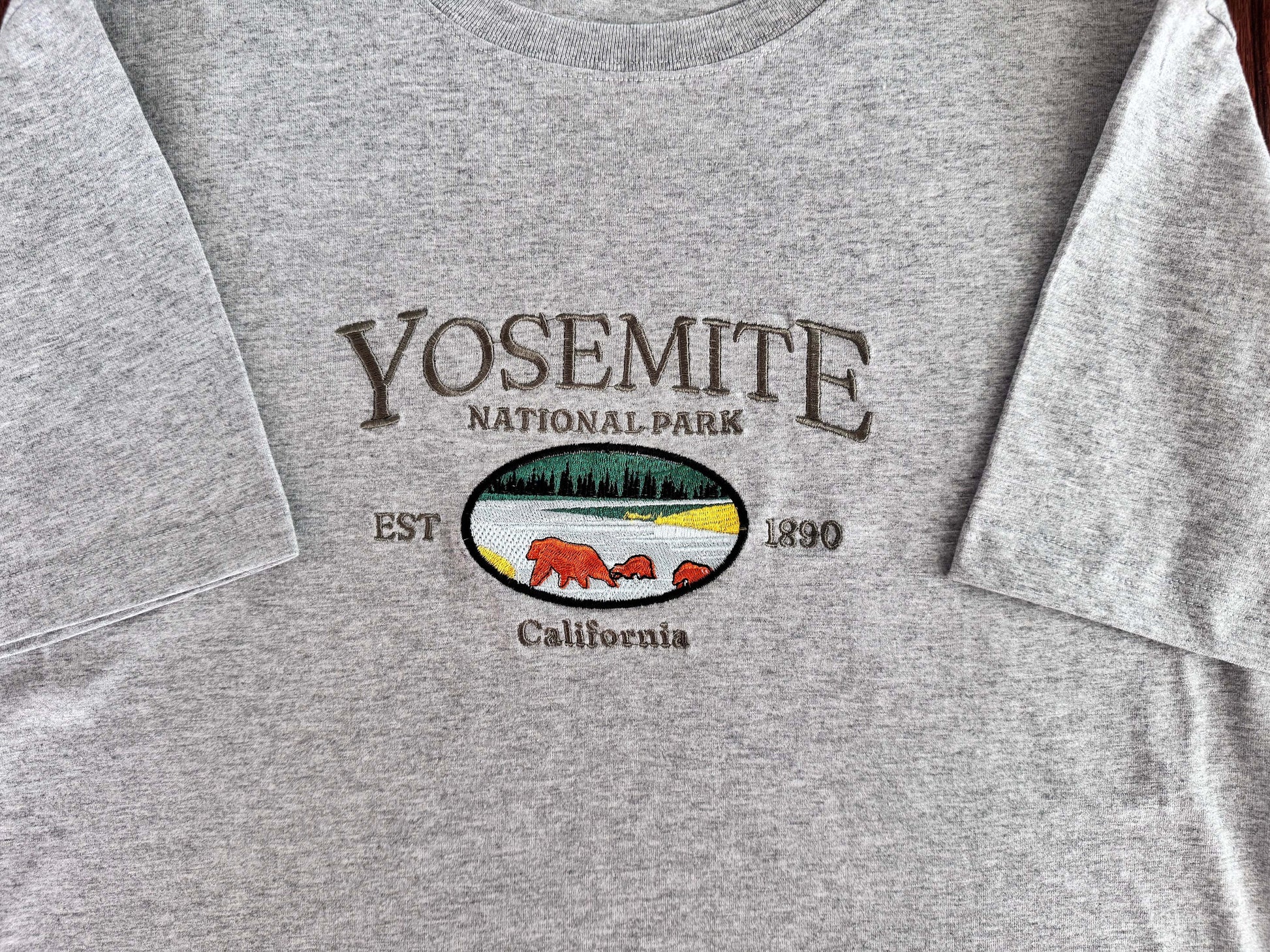 Yosemite National Park Embroidered T-shirt | National Park Embroidered Unisex T-shirt | Yosemite National Park shirt | Crew Neck Sweatshirt