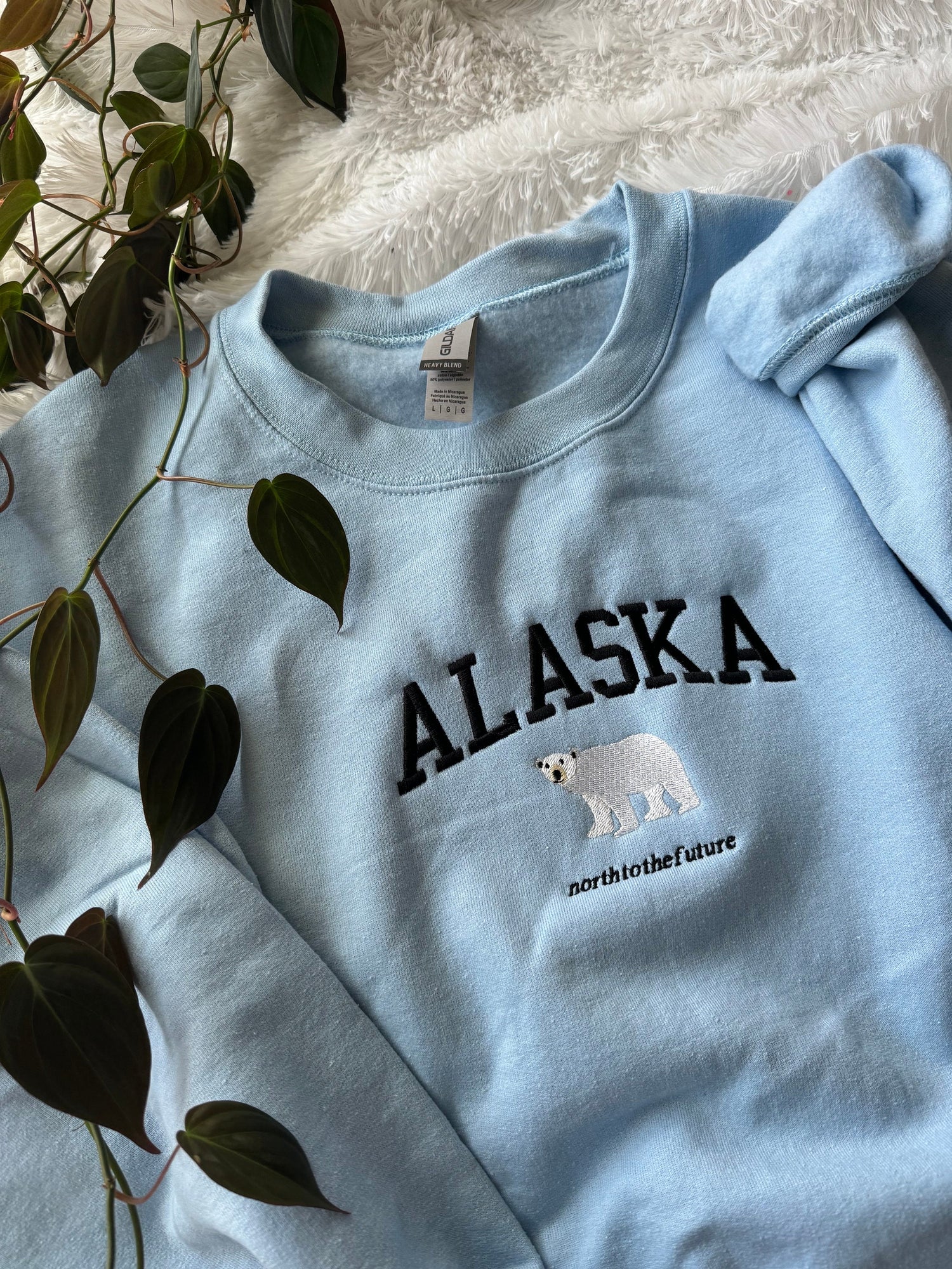 ALASKA EMBROIDERED SWEATSHIRT Alaska Inspired Sweatshirt Alaska Souvineer Gift Gifts for Her Gifts for Him Granola Girl Cute Crewneck Alaska