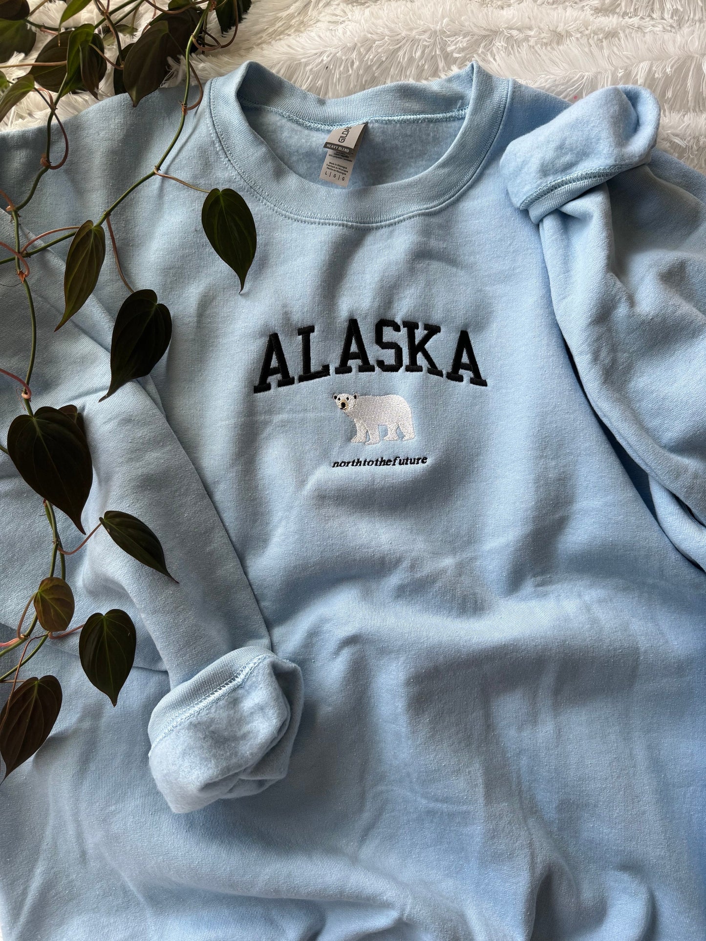 ALASKA EMBROIDERED SWEATSHIRT Alaska Inspired Sweatshirt Alaska Souvineer Gift Gifts for Her Gifts for Him Granola Girl Cute Crewneck Alaska