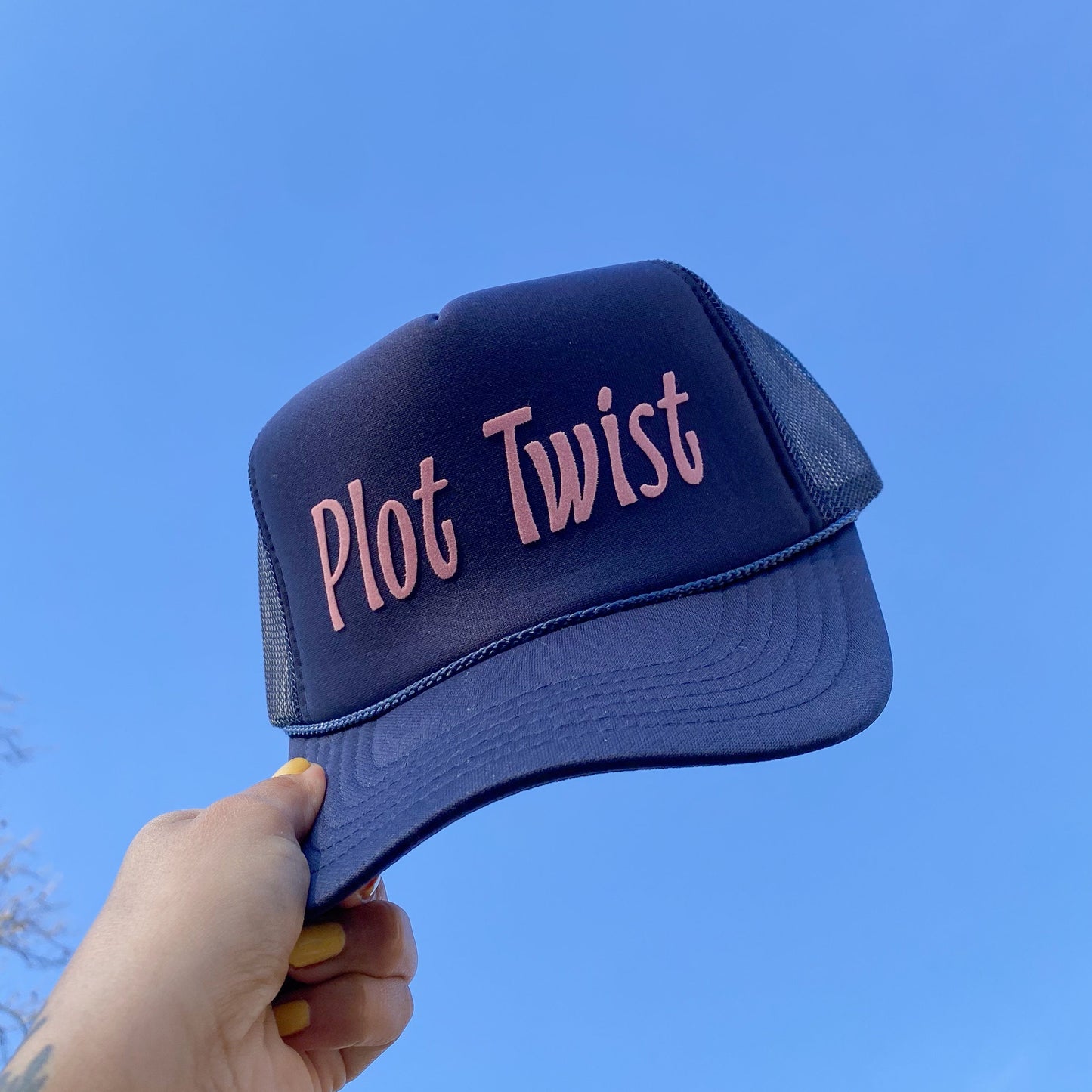 Plot Twist Trucker Hat - Your Choice of Hat Color! Trendy Quote - Wildflower + Co. Cap - Bachelorette Christmas Gift Birthday Gift