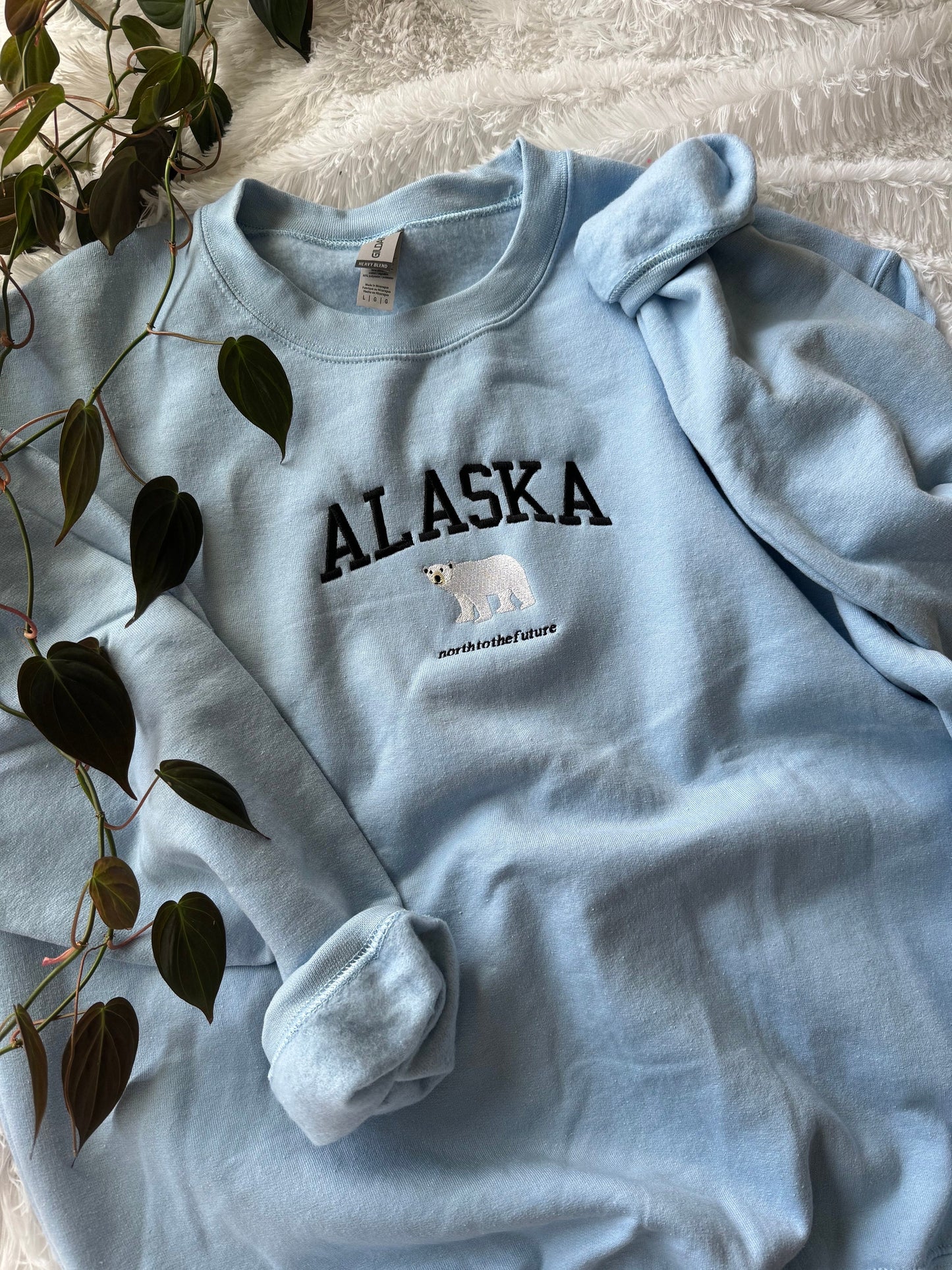 ALASKA EMBROIDERED SWEATSHIRT Alaska Inspired Sweatshirt Alaska Souvineer Gift Gifts for Her Gifts for Him Granola Girl Cute Crewneck Alaska