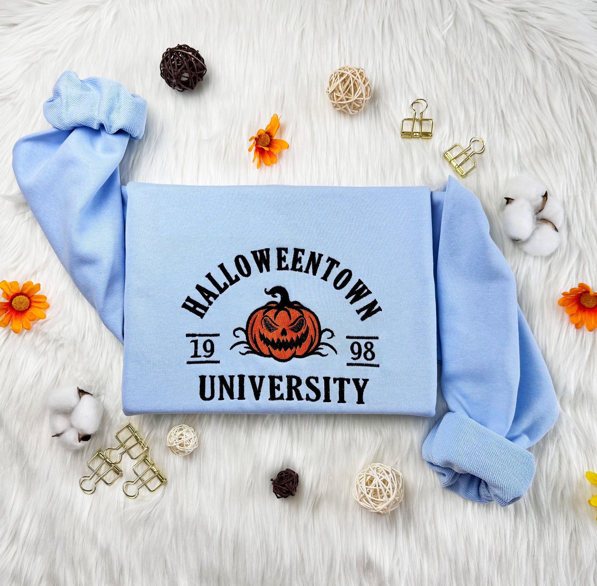 Halloweentown Est 1998 Embroidered Sweatshirt, Embroidered Halloweentown University Sweatshirt, Retro Halloween Hoodie, Unisex T-shirt