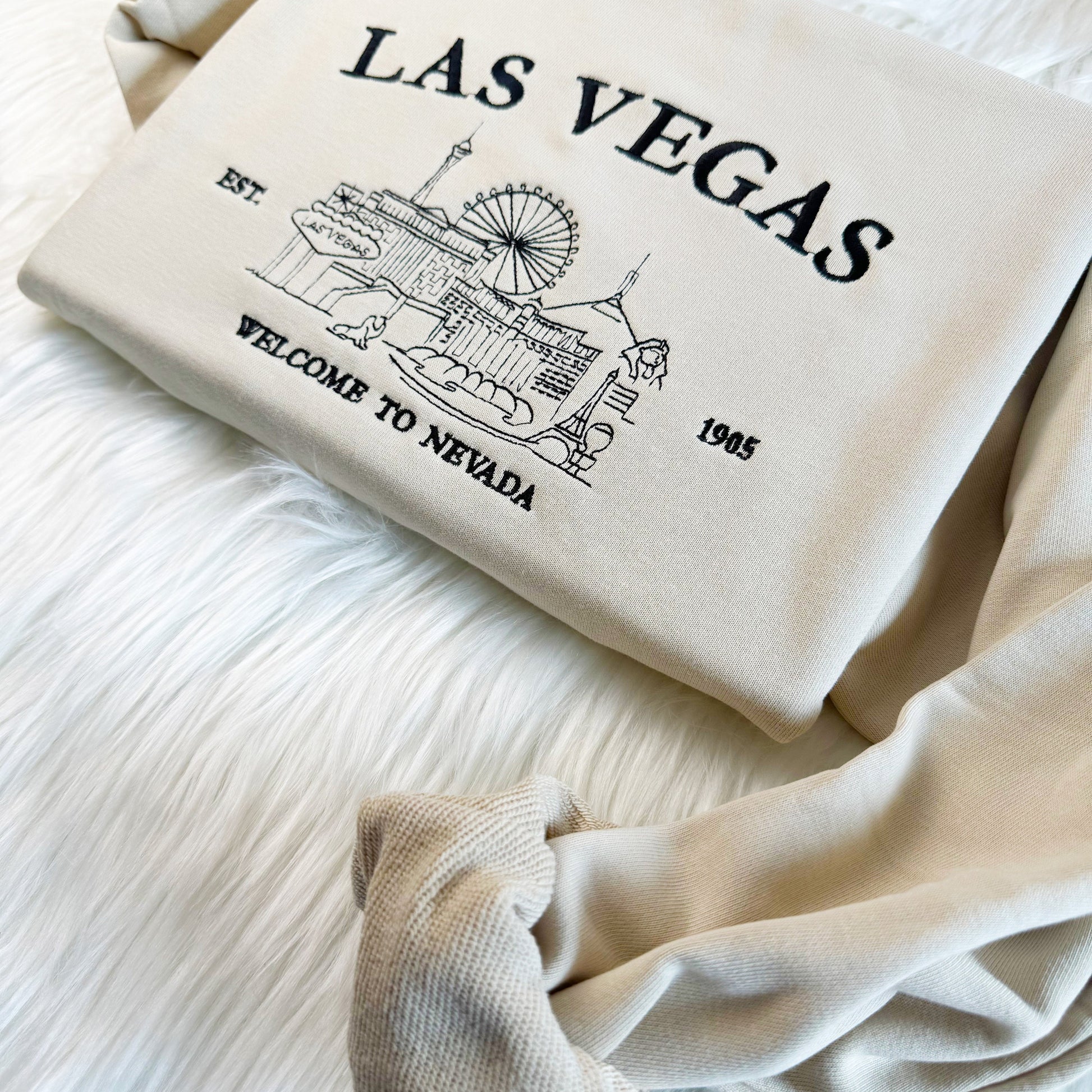 Embroidered Las Vegas Sweatshirt, Nevada Embroidered Hoodie, Souvenir Sweatshirt,Unisex Sweatshirt For Man and Women,Travel Gift