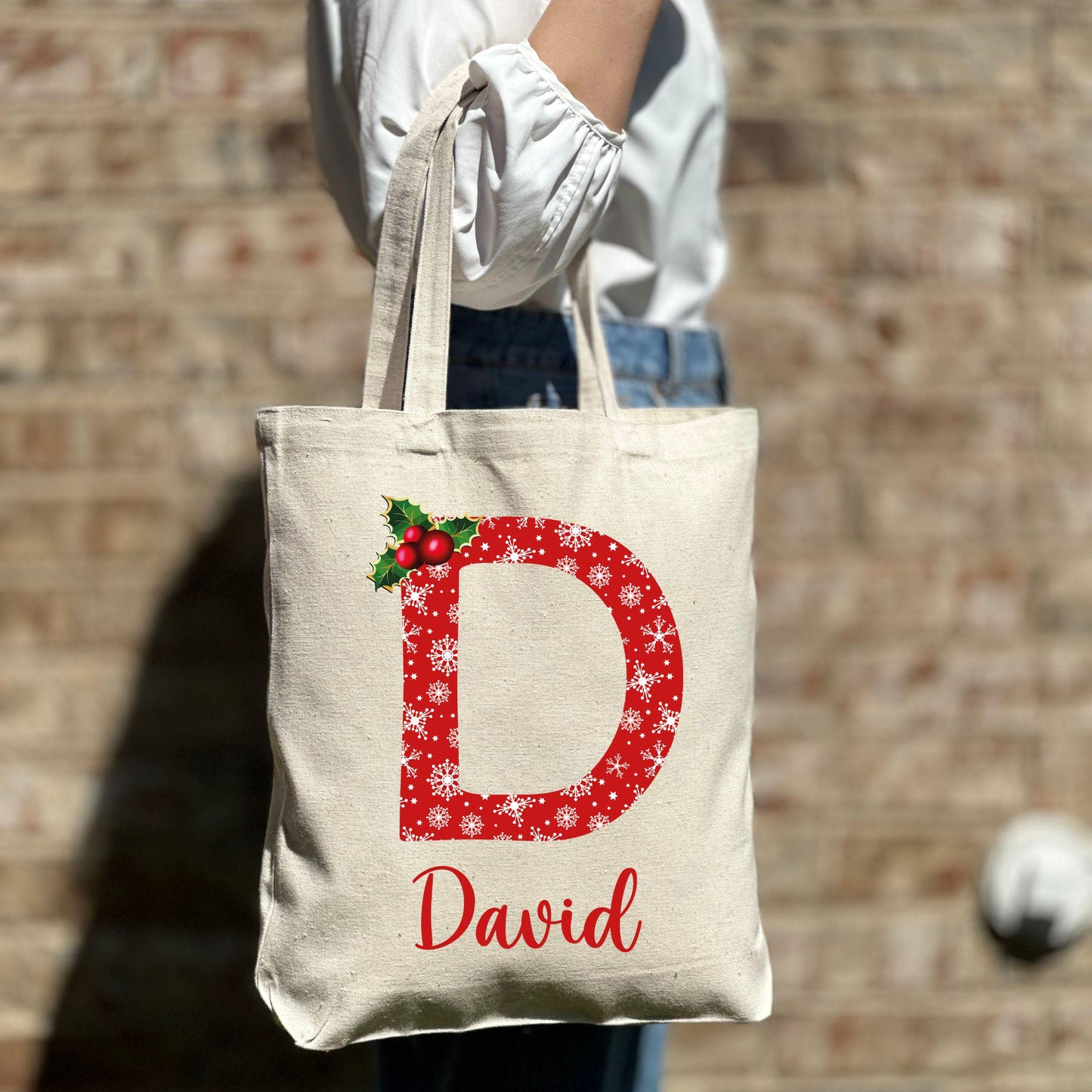 Custom Christmas Tote Bag, Personalized Christmas Tote Bag, Holiday Bag, Christmas Gift Bag, Vacation Tote Bag, Name Tote Bag