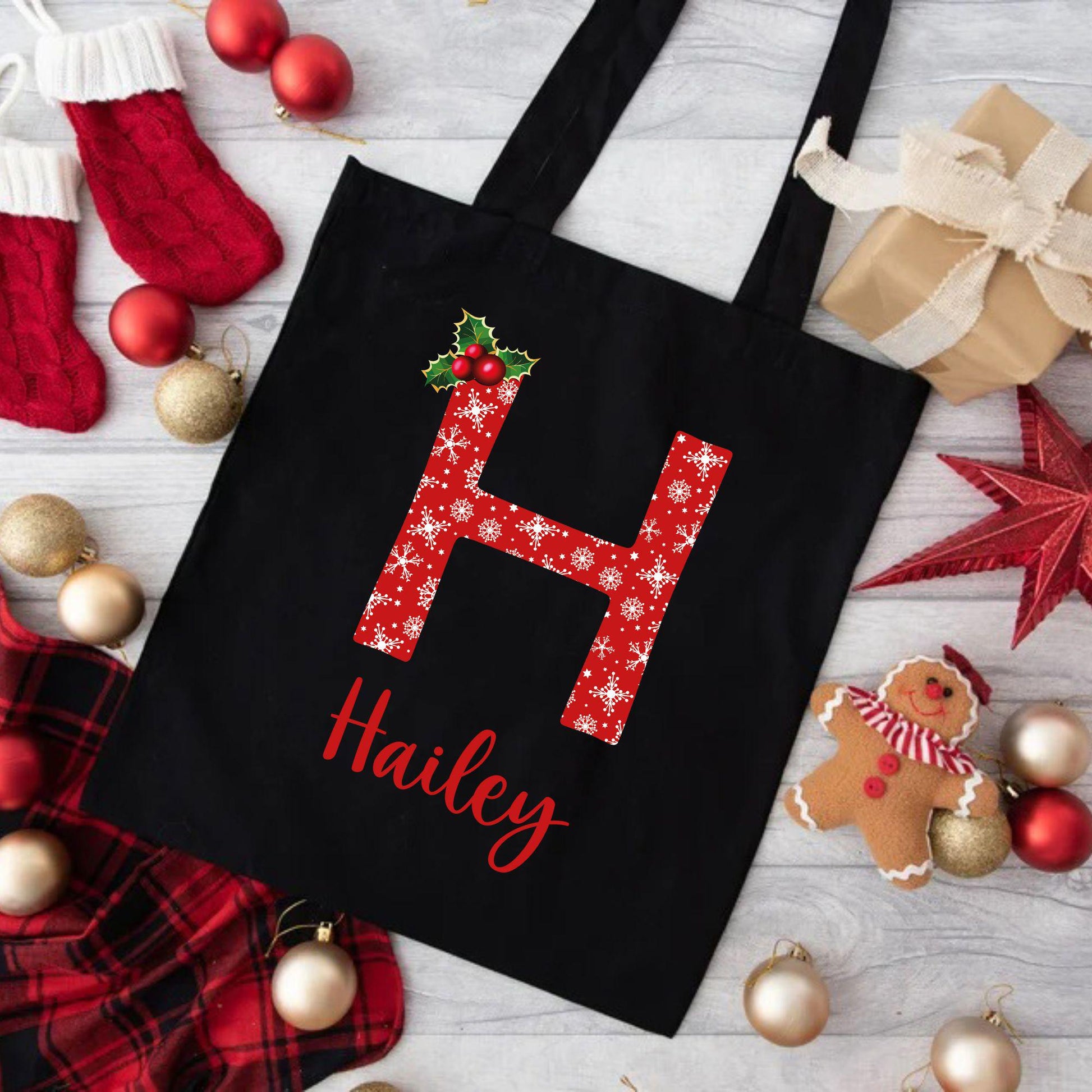 Custom Christmas Tote Bag, Personalized Christmas Tote Bag, Holiday Bag, Christmas Gift Bag, Vacation Tote Bag, Name Tote Bag