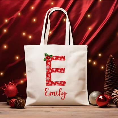 Custom Christmas Tote Bag, Personalized Christmas Tote Bag, Holiday Bag, Christmas Gift Bag, Vacation Tote Bag, Name Tote Bag