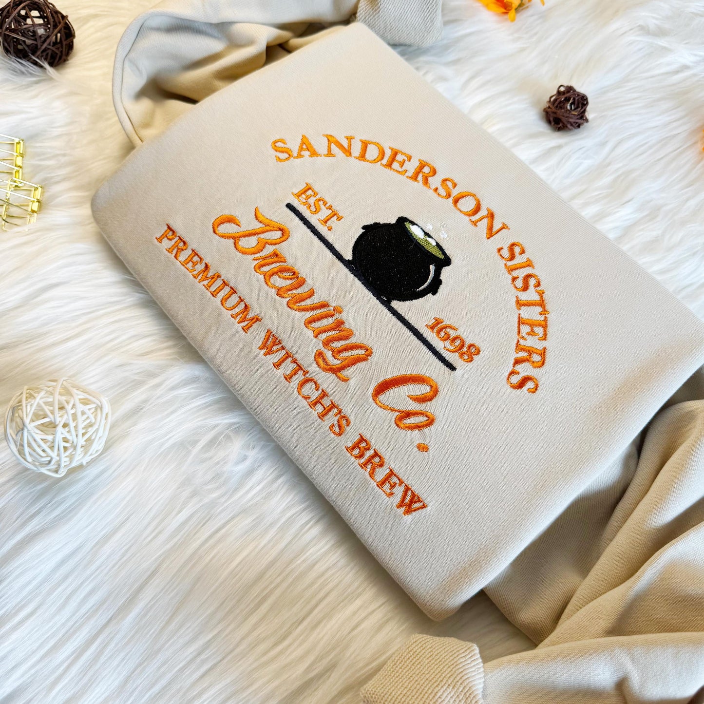 Sanderson Sisters Embroidered Sweatshirt,Embroidered Premium Witch's Brew Sweatshirt,Unisex Crew Neck Sweatshirt or Hoodie,Unisex T-shirt