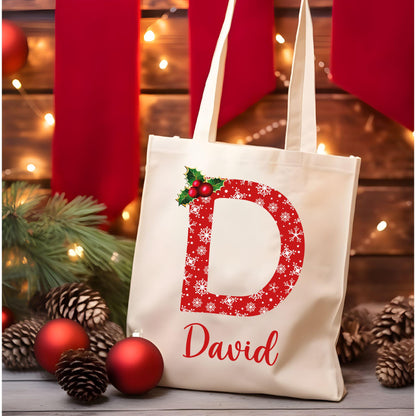 Custom Christmas Tote Bag, Personalized Christmas Tote Bag, Holiday Bag, Christmas Gift Bag, Vacation Tote Bag, Name Tote Bag