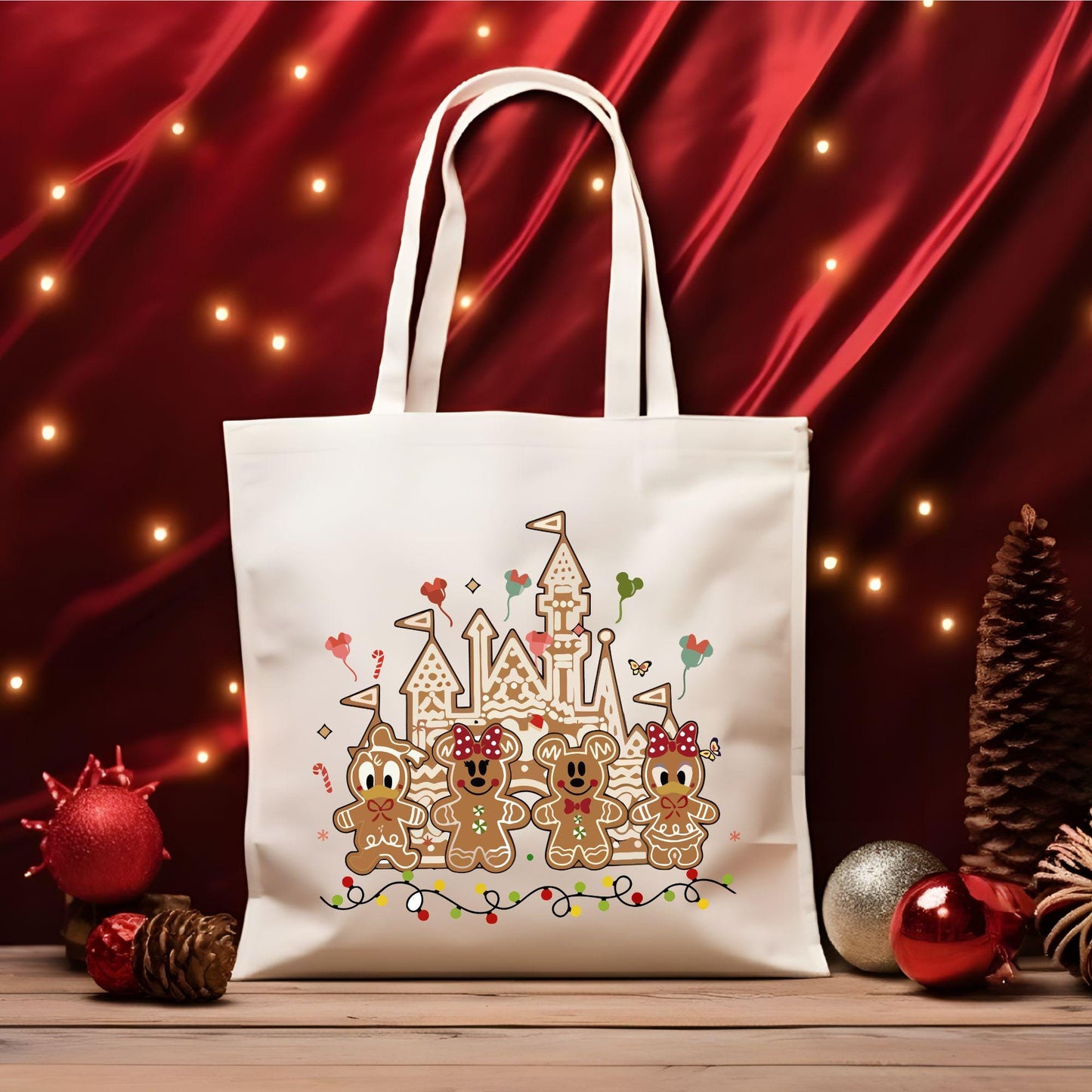 Friends Christmas tote bag,  Gingerbread tote bag,  and  Christmas tote bag, Christmas gift tote bag