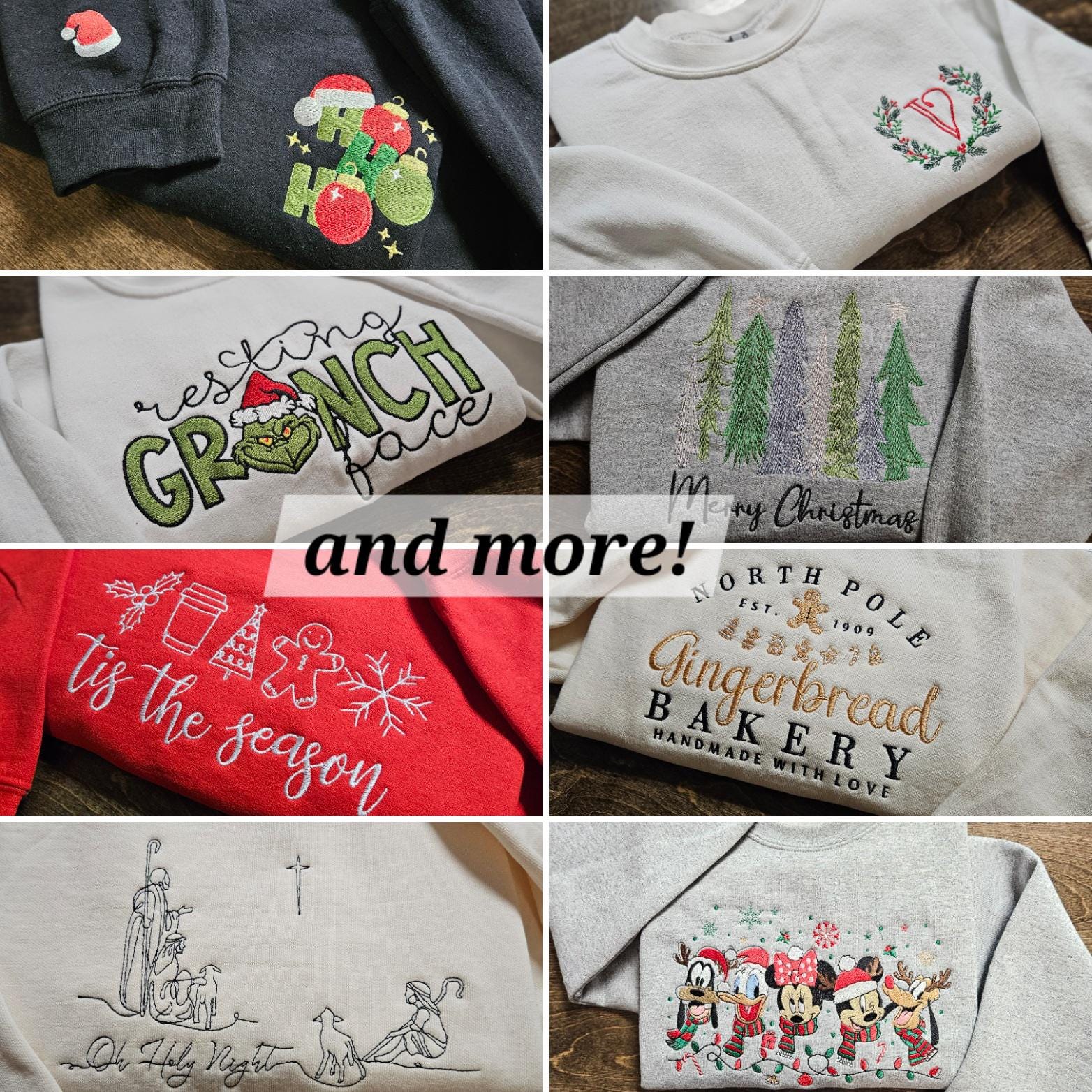 Christmas NORTHPOLE REINDEER bake crewneck sweatshirts, holiday sweater, christmas sweater, embroidered sweatshirt, gingerbread, Santa, gift