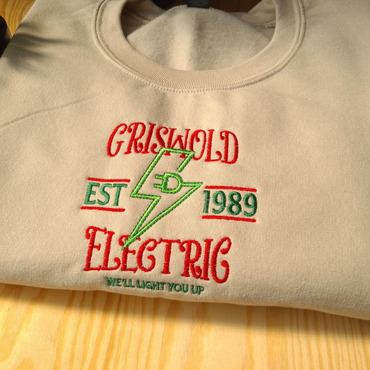 Christmas Griswold Electric Embroidered Sweatshirt, Vintage Christmas Sweatshirt, Griswold Christmas Sweatshirt, Christmas Crewneck