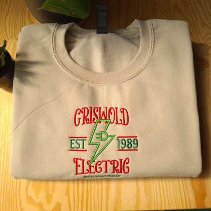 Christmas Griswold Electric Embroidered Sweatshirt, Vintage Christmas Sweatshirt, Griswold Christmas Sweatshirt, Christmas Crewneck