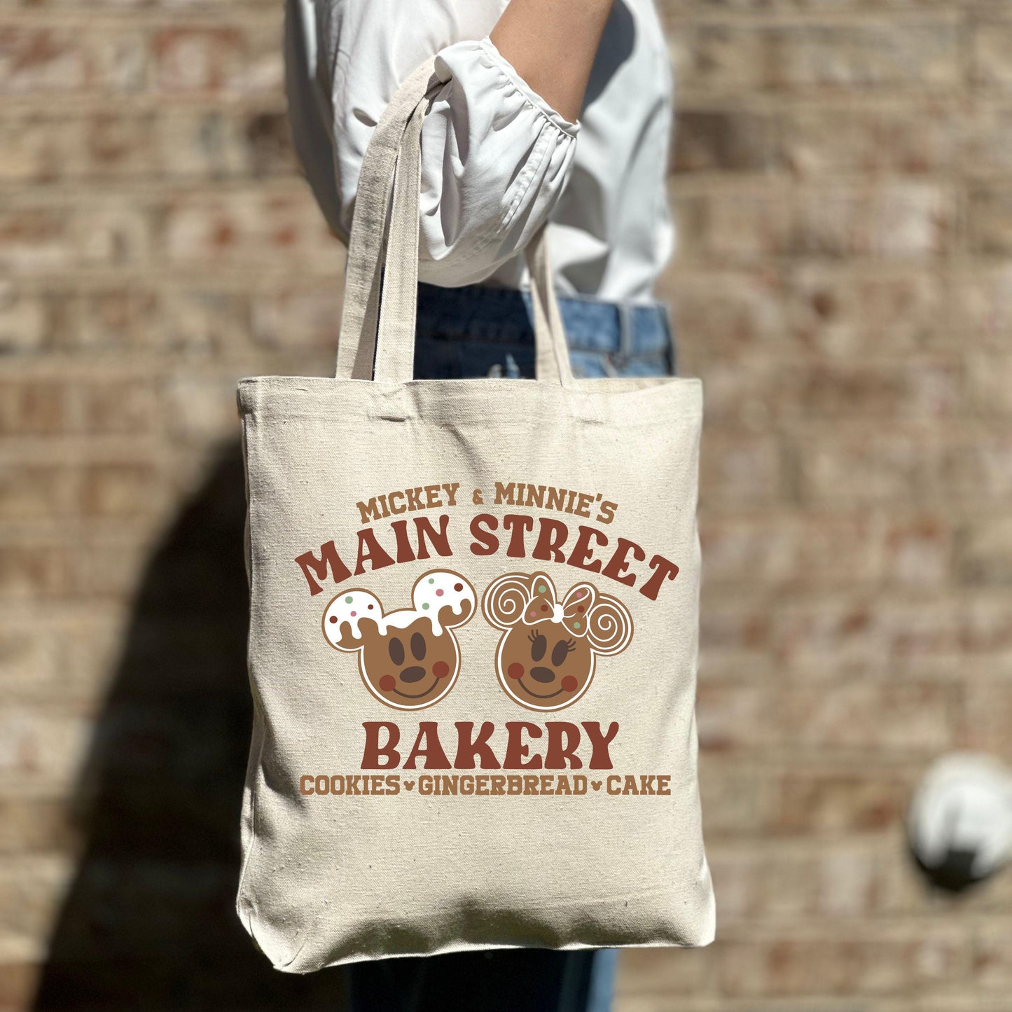 Main Street Christmas tote bag, Gingerbread tote bag,  and  Christmas tote bag,Christmas gift bag