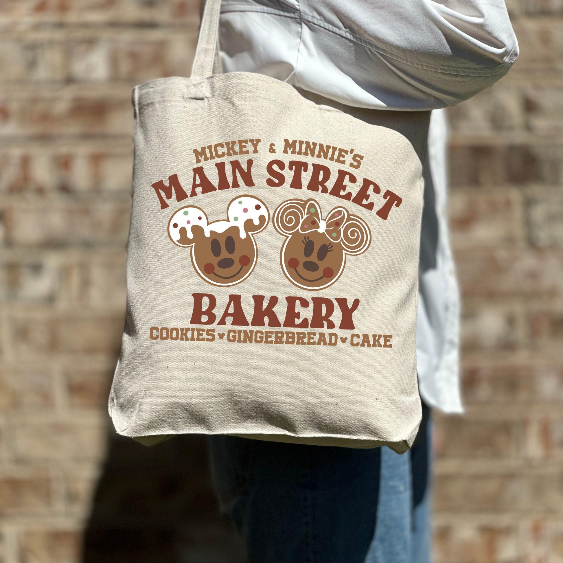 Main Street Christmas tote bag, Gingerbread tote bag,  and  Christmas tote bag,Christmas gift bag