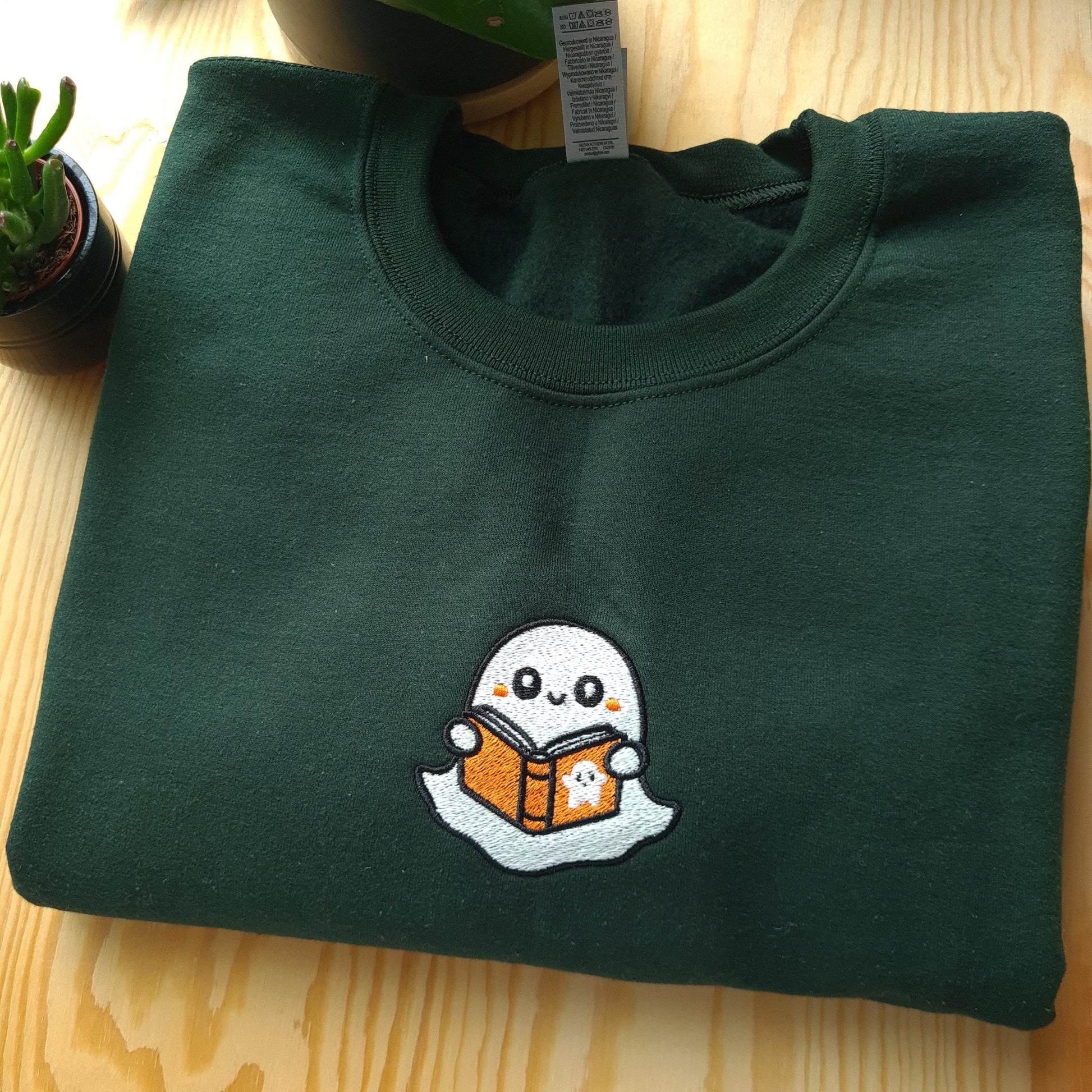 Glow In The Dark Ghost Sweatshirt, Halloween Book Sweatshirt, Book Lover Ghost, Halloween Jumper, Book Sweatshirt, Gift for Booktrovert