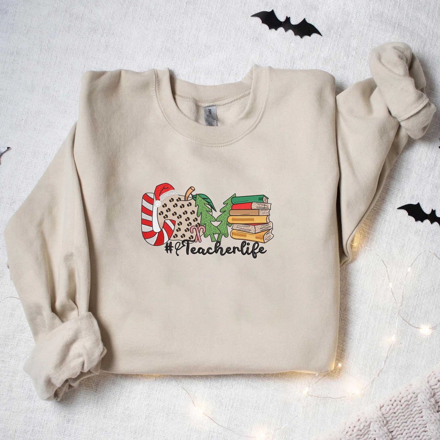 Christmas Teacher Sweatshirt Christmas Embroidered Sweatshirt Christmas Gift For Teacher, Teachers Day, Teachers Life Sweatshirt