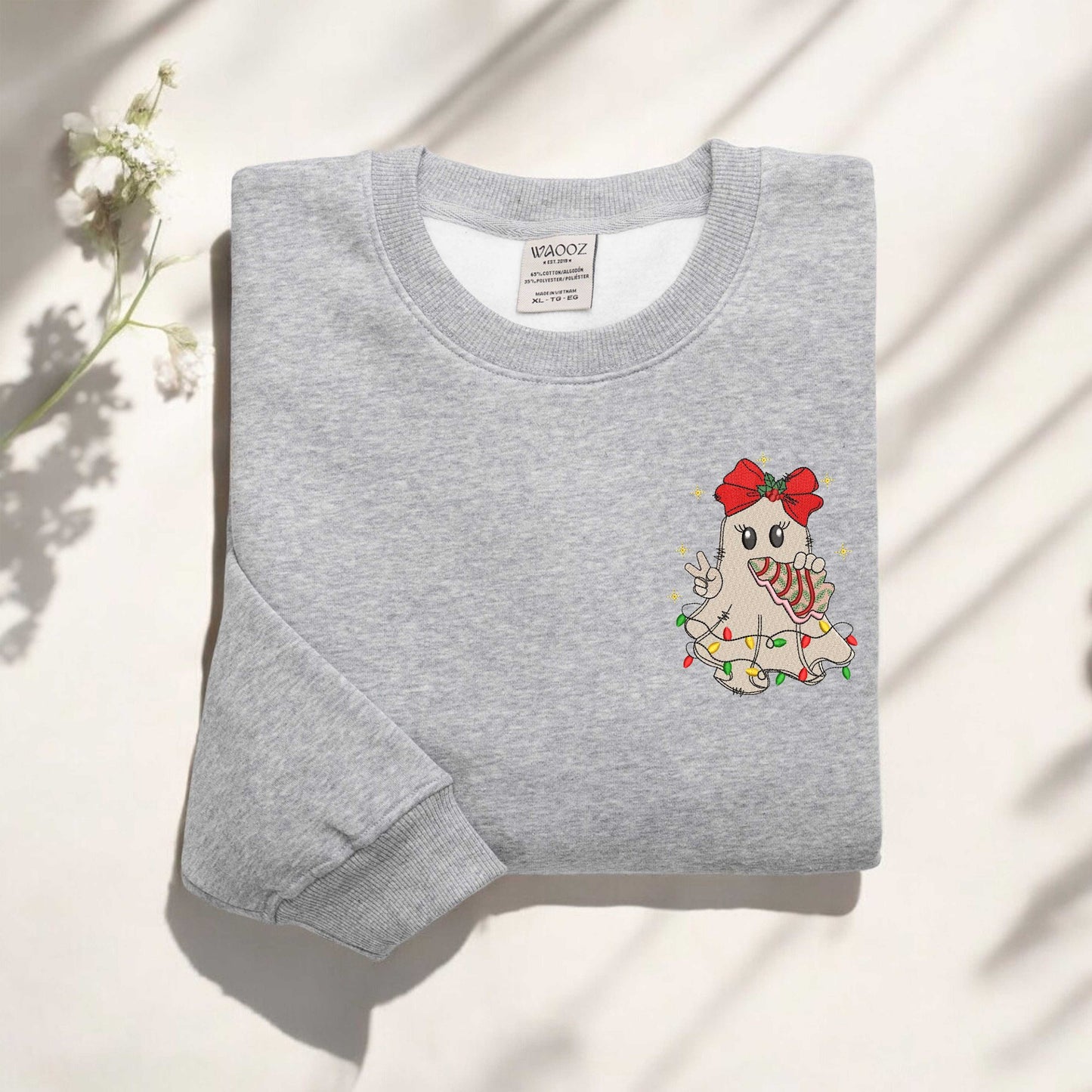 Retro Ghost Santa Sweatshirt Embroidered Ghost Santa Sweatshirt Christmas Ghosts Sweatshirt Christmas Sweatshirt Christmas Gift