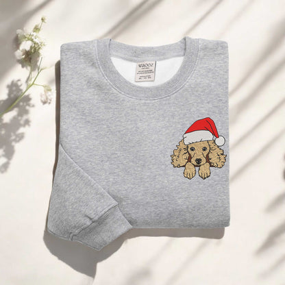 Christmas Dog Embroidered Sweatshirt Poodle Dog Sweatshirt Christmas Embroidered Sweatshirt Poodle Embroidered Sweatshirt Christmas Poodle