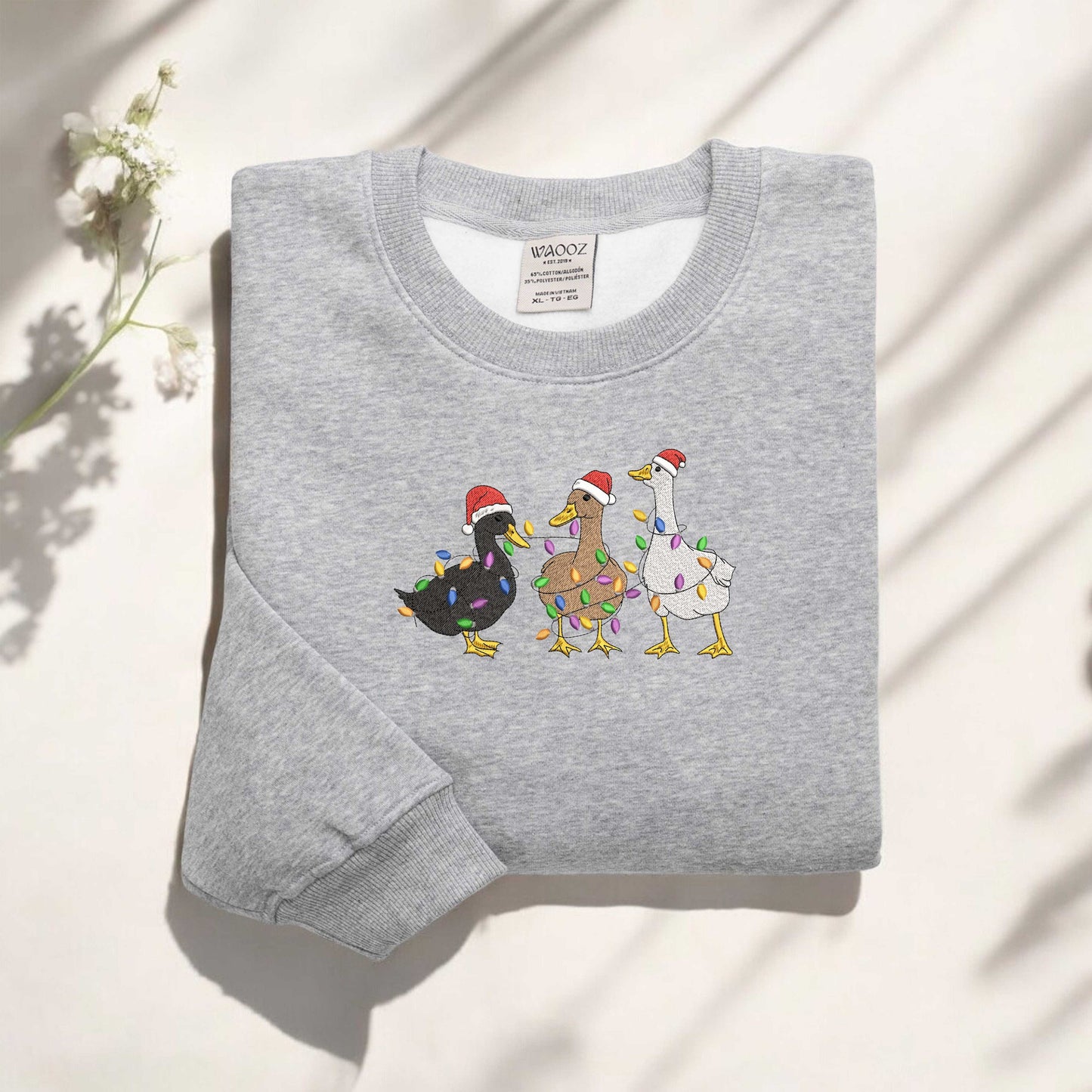 Embroidered Goose Sweatshirt Christmas Goose Sweatshirt Christmas Gift Funny Christmas Sweatshirt Silly Goose Sweatshirt