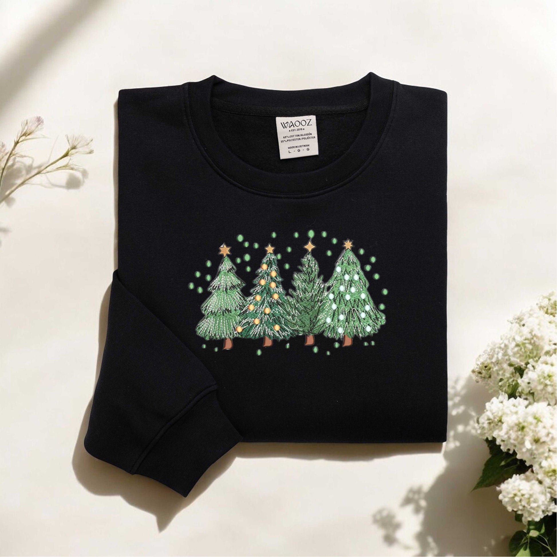 Christmas Embroidered Sweatshirt Christmas Tree Sweatshirt Holiday Sweaters Winter Sweatshirt Christmas Gifts