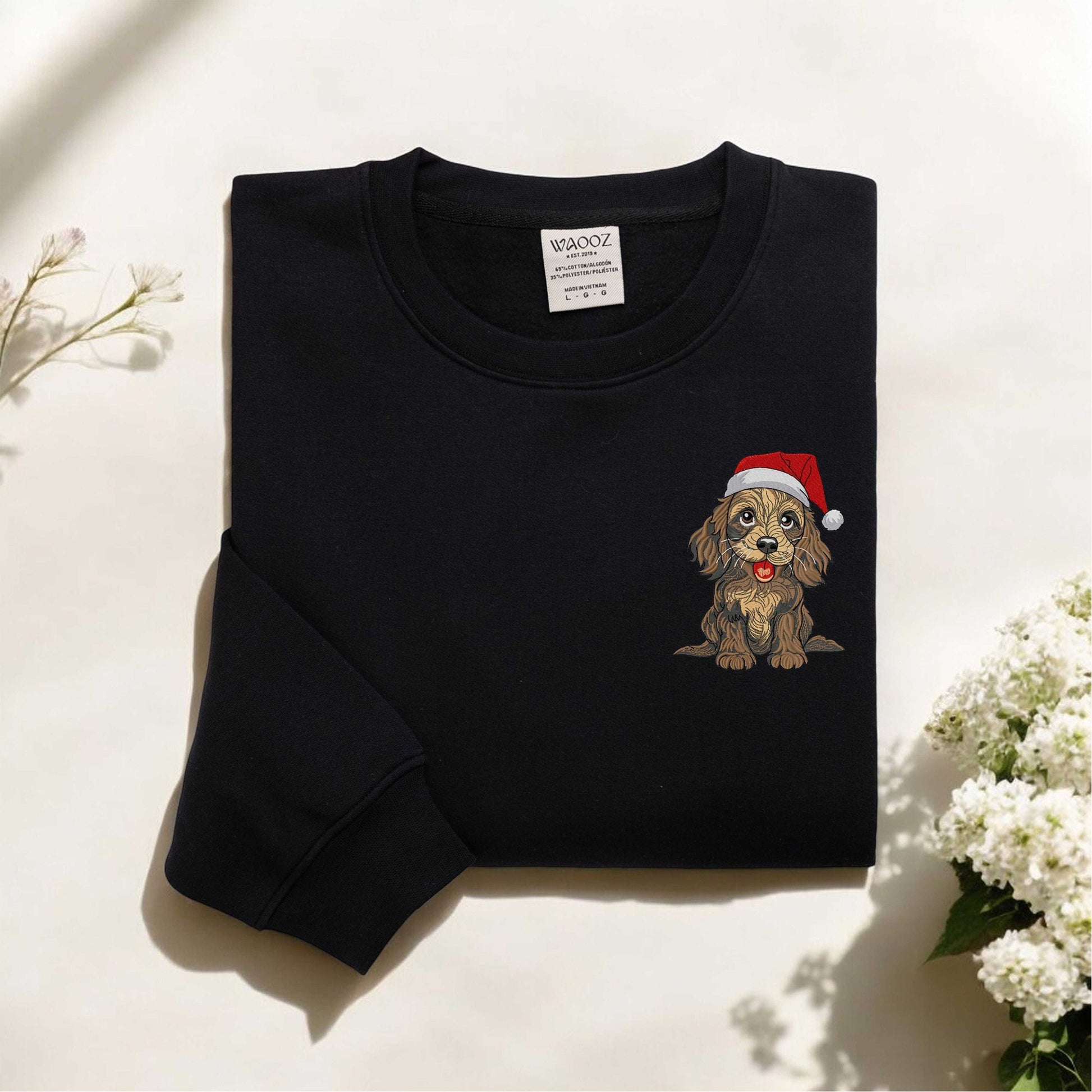 Christmas Dog Embroidered Sweatshirt Dog Lover Embroidered Sweatshirt Christmas Dog Sweatshirt Dog Lover Christmas Sweatshirt Xmas Puppy