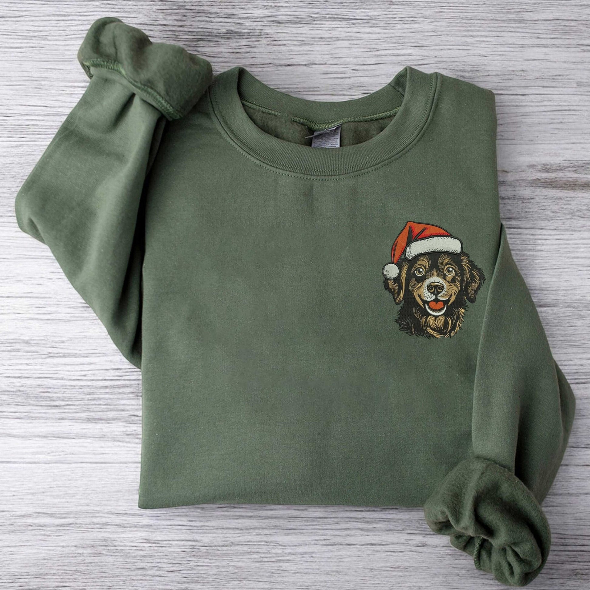 Christmas Dog Embroidered Sweatshirt Dog Lover Sweater Christmas Dog Sweatshirt Dog Lover Christmas Sweatshirt Santa Dog Sweatshirt