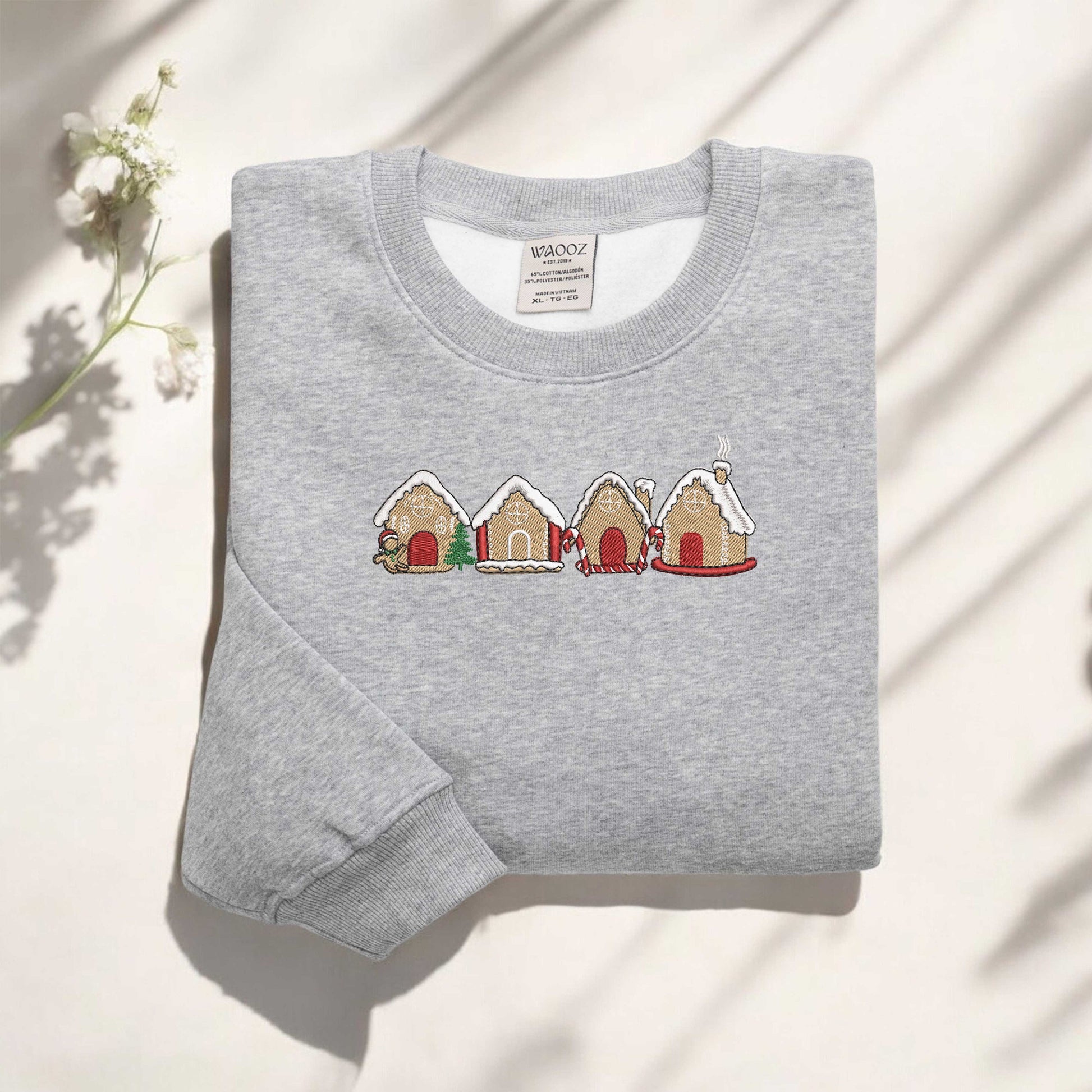 Christmas Gingerbread House Cookies Sweatshirt Gingerbread Embroidered Sweatshirt Christmas Embroidered Sweatshirt Xmas Gifts Holiday Gifts