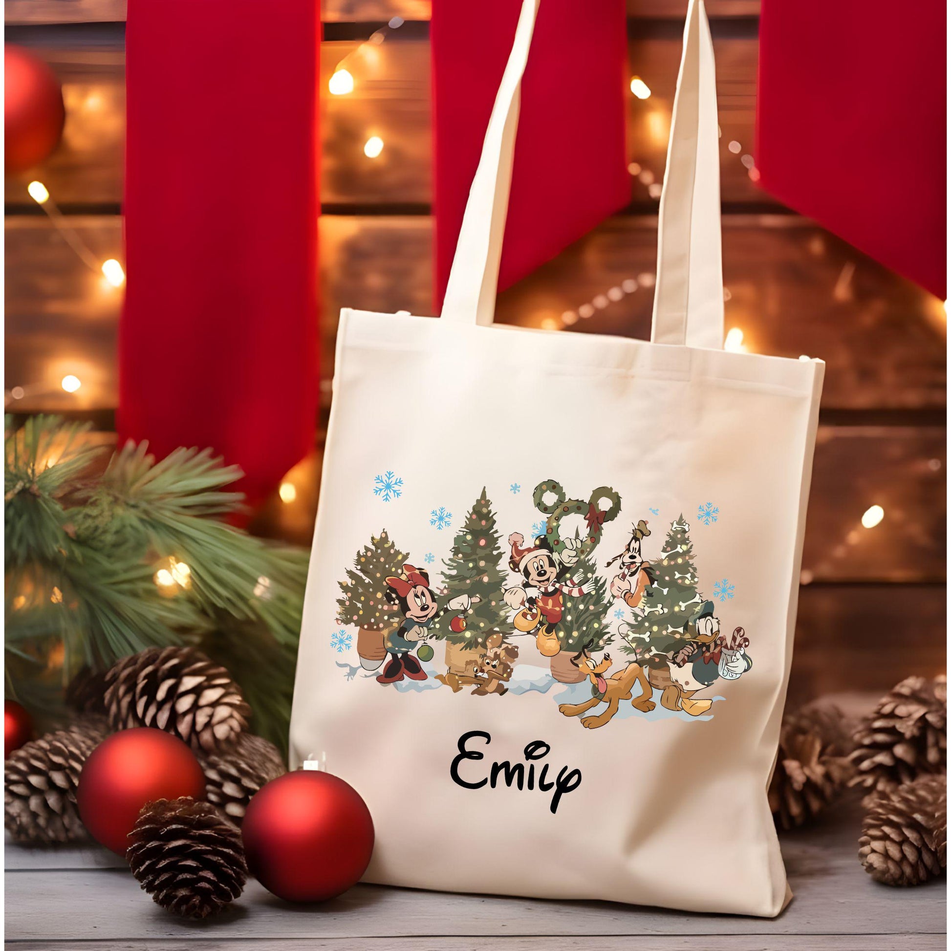  friends Christmas Custom tote bag,   Xmas Tree tote bag,  and  Xmas tote bag, Christmas gift tote bag