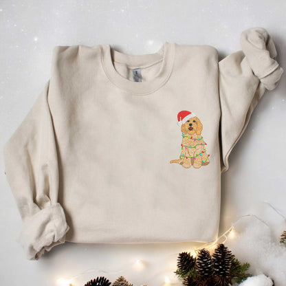 Christmas Goldendoodle Sweatshirt Embroidered Goldendoodle Sweatshirt Holiday Sweaters Goldendoodle Mom Sweatshirt Dog Lover Gifts