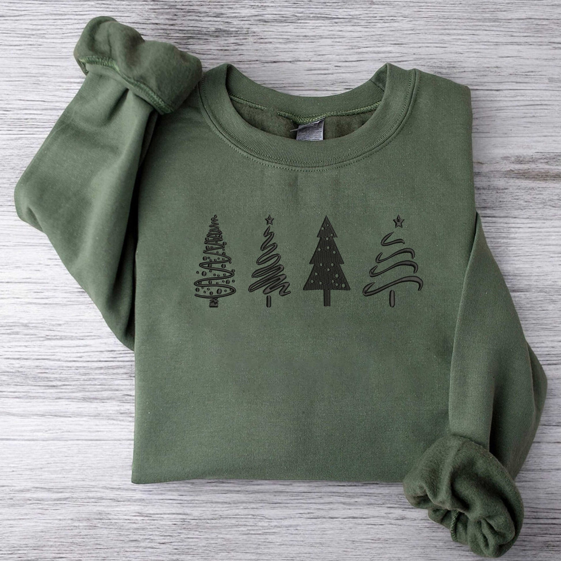 Christmas Tree Embroidered Sweatshirt Christmas Sweatshirt Embroidered Christmas Sweatshirt Christmas Tree Sweatshirt Xmas Sweatshirt