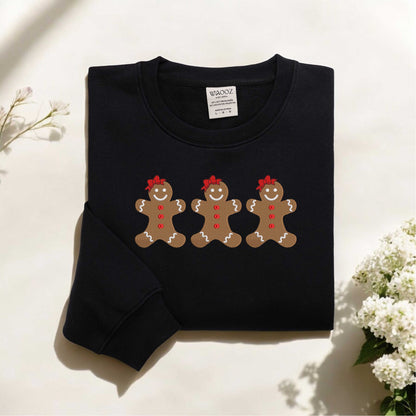 Gingerbread Cookies Embroidered Sweatshirt Christmas Embroidered Sweatshirt Holiday Gifts Christmas Sweatshirt Funny Christmas Xmas Gift