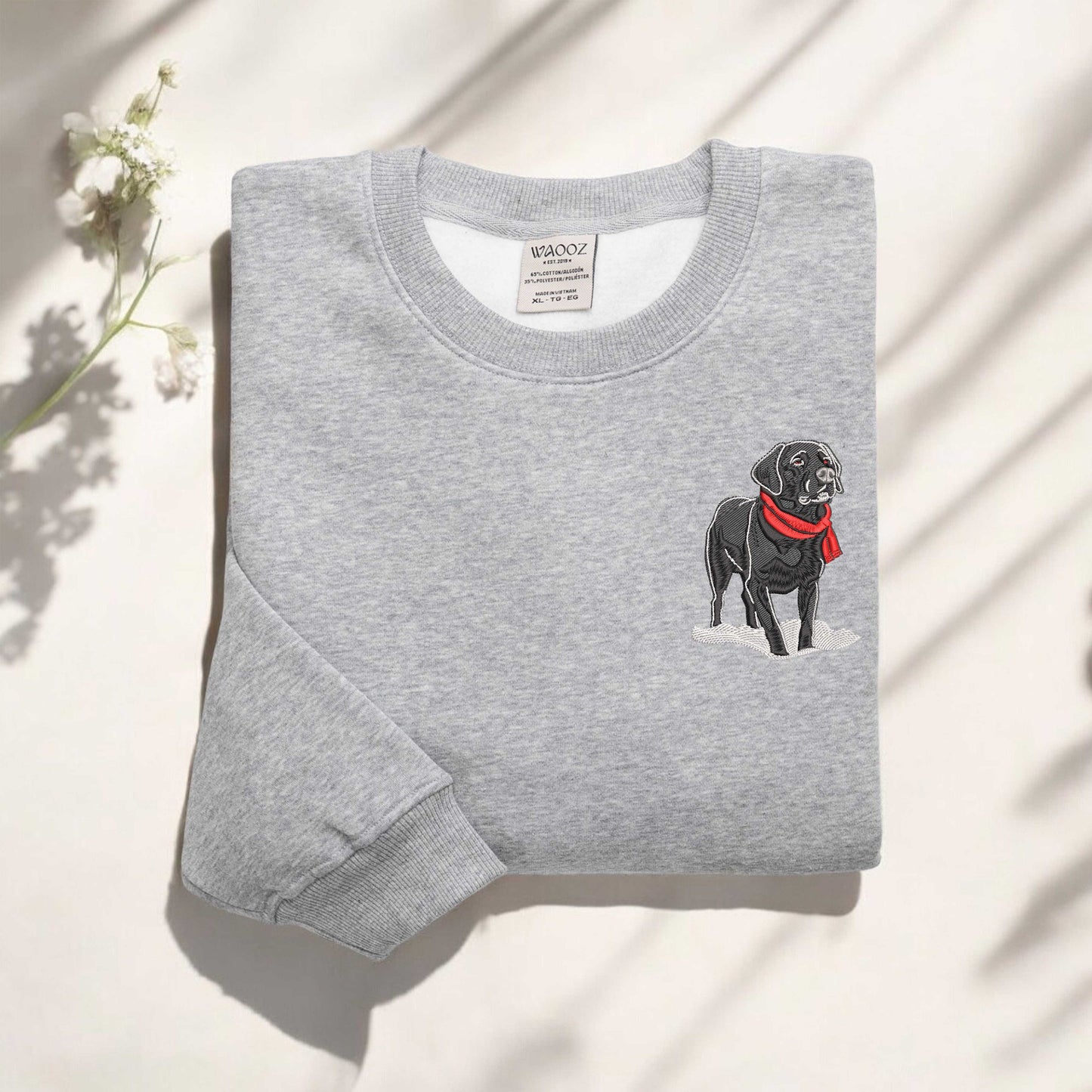 Embroidered Black Lab Christmas Sweatshirt Christmas Dogs Sweatshirt Dog Christmas Shirt Black Lab Gift Dog Lover Gift Dog Mom Gifts