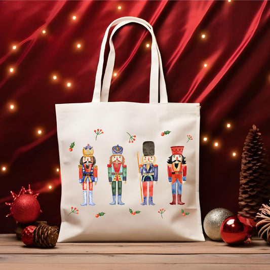 Christmas Nutcracker Tote Bag, Christmas Cute Tote Bag, Holiday Bag, Christmas Gift Bag, Vacation Tote Bag, Christmas Gift Tote Bag