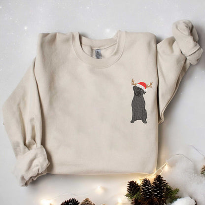 Black Labrador Christmas Sweatshirt Christmas Embroidered Dog Sweatshirt Dog Christmas Sweatshirt Black Lab Gift Dog Lover Gift Dog Mom