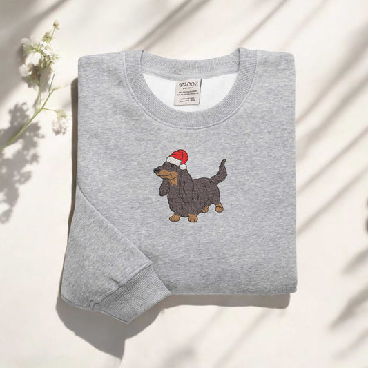 Embroidered Dachshund Christmas Sweatshirt Christmas Dog Sweatshirt Dachshund Mom Shirt Dog Lover Gift Dachshund Lover Shirt Xmas Gift