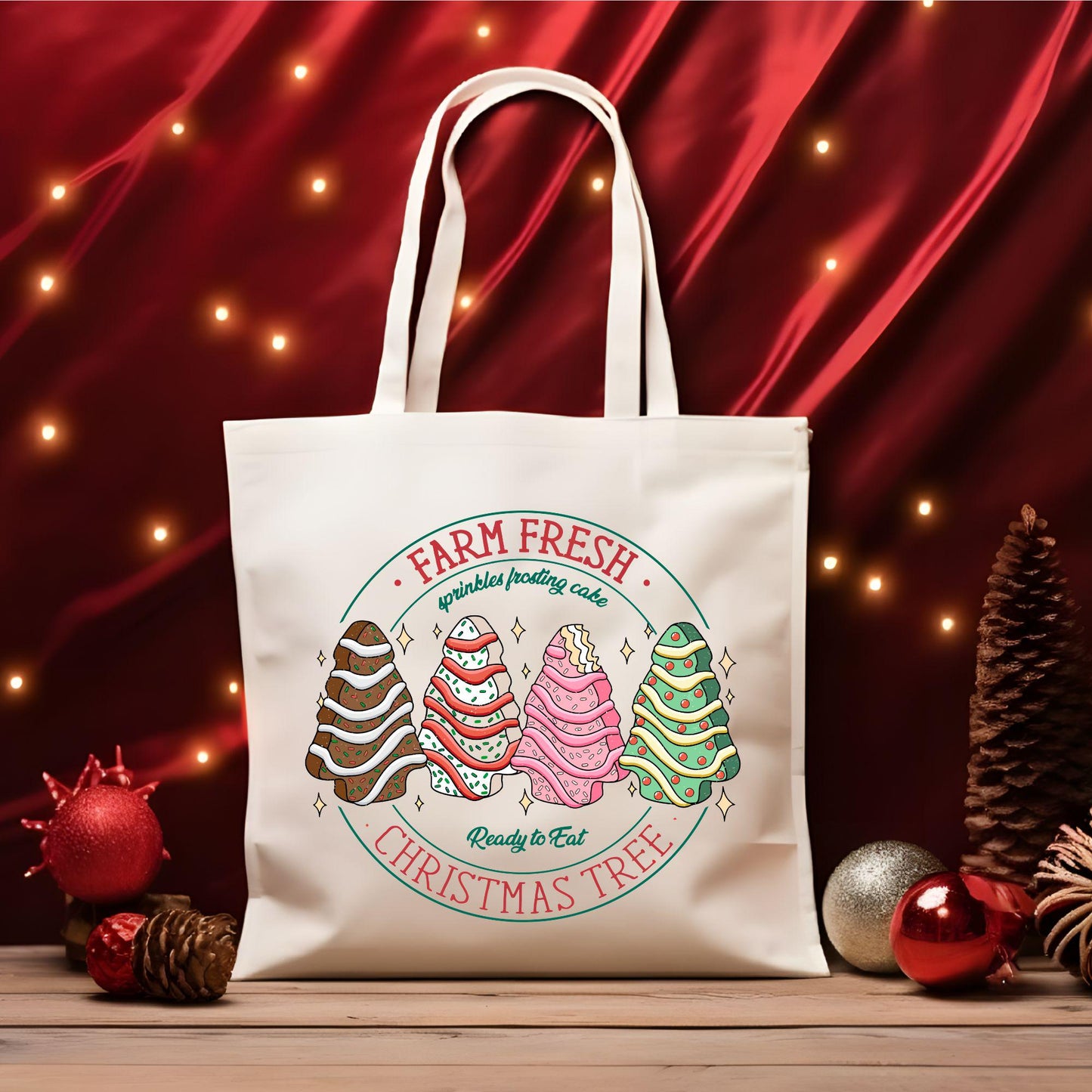 Farm Fresh Christmas Tree Tote Bag, Christmas Cute Tote Bag, Holiday Bag, Christmas Gift Bag, Vacation Tote Bag, Christmas Gift Tote Bag