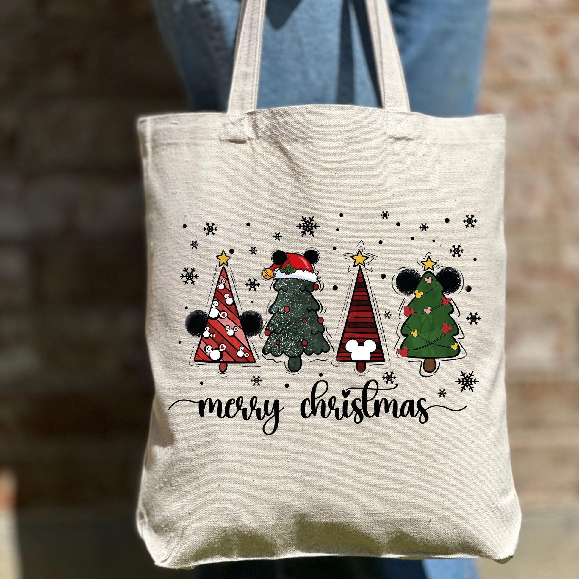 Merry Christmas  tote bag, Xmas Tree tote bag, Christmas tote bag, Christmas gift tote bag