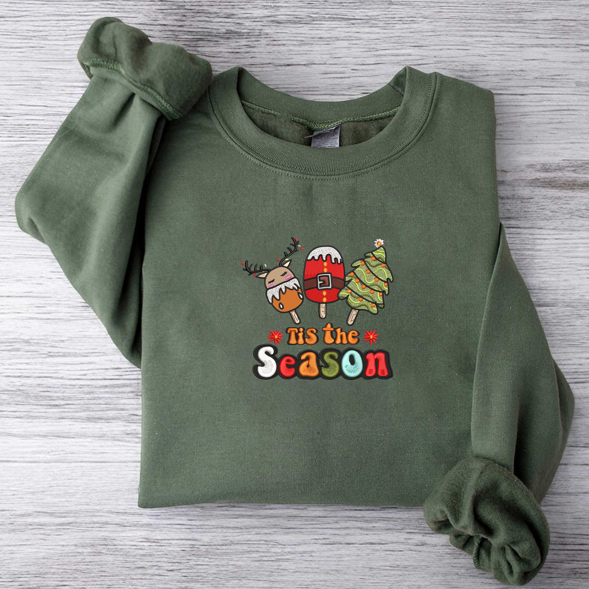 Tis The Season Sweatshirt Christmas Tis The Season Sweatshirt Christmas Embroidered Sweatshirt Merry Christmas Sweatshirt Christmas Sweater