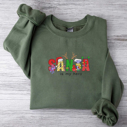 Retro Santa Christmas Sweatshirt, Christmas Santa Sweatshirt, Christmas Embroidered Sweatshirt, Santa Sweatshirt, Women Gift for Christmas