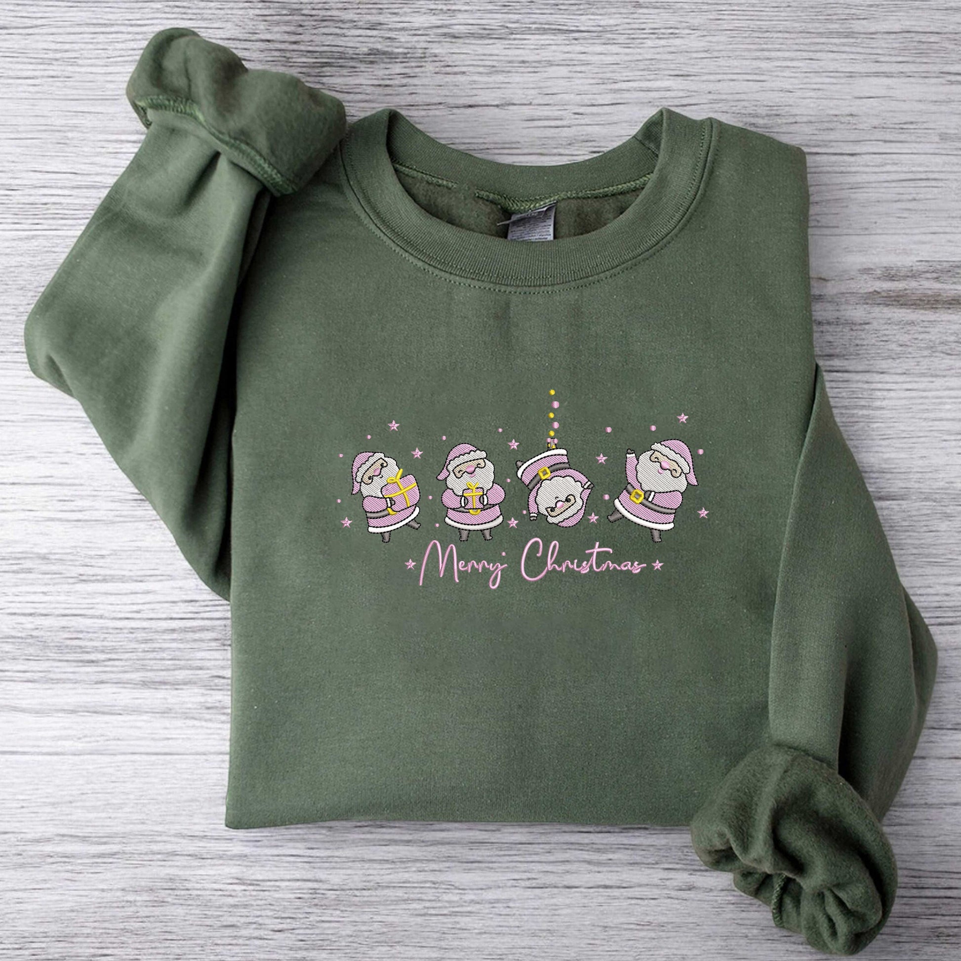 Santa Embroidered Sweatshirt Retro Santa Christmas Sweatshirt Christmas Santa Sweatshirt Santa Sweatshirt, Women Gift for Christmas