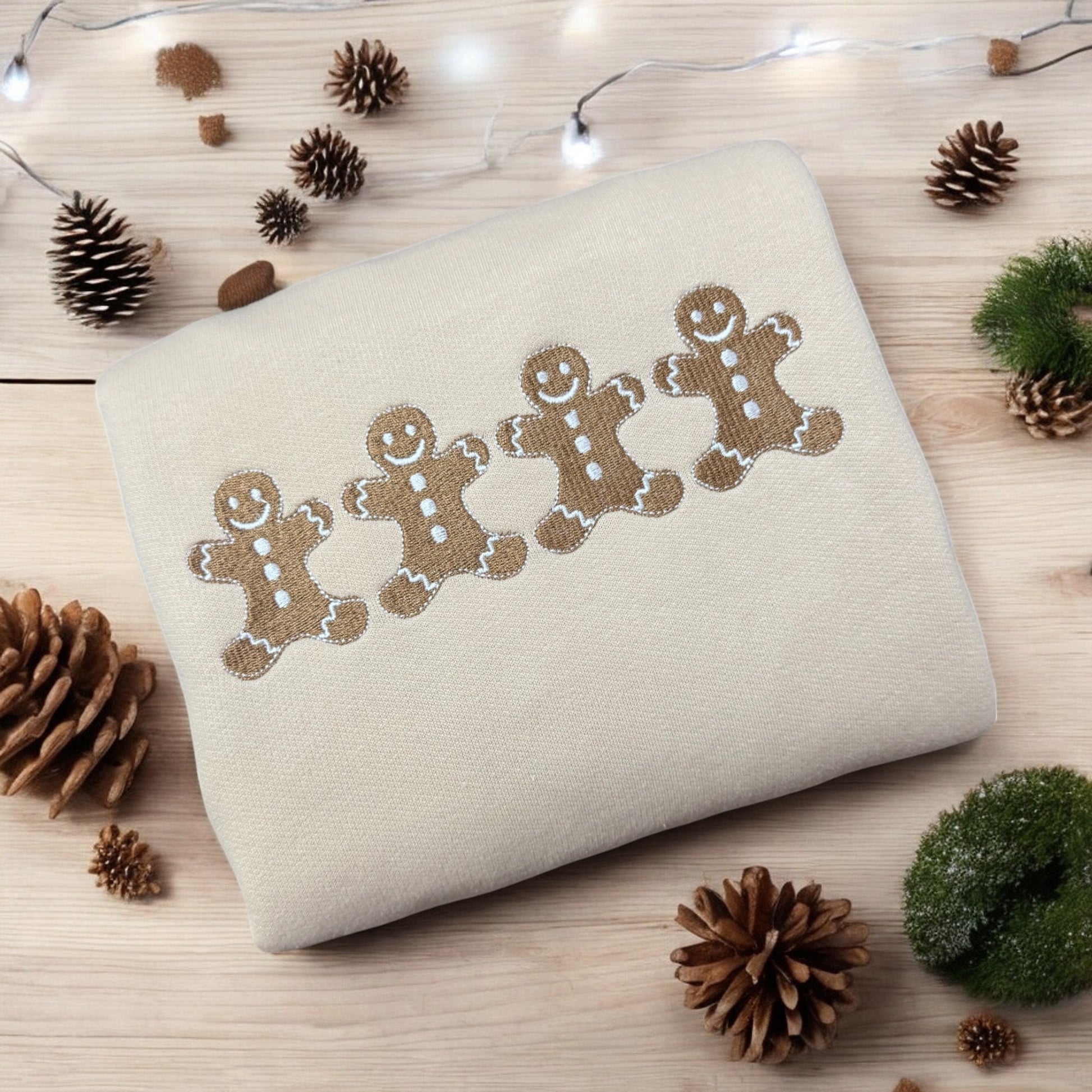 Gingerbread Men Embroidered Sweatshirt Gingerbread Christmas Embroidered Sweatshirt Gift for Baker Christmas Sweatshirt Funny Christmas