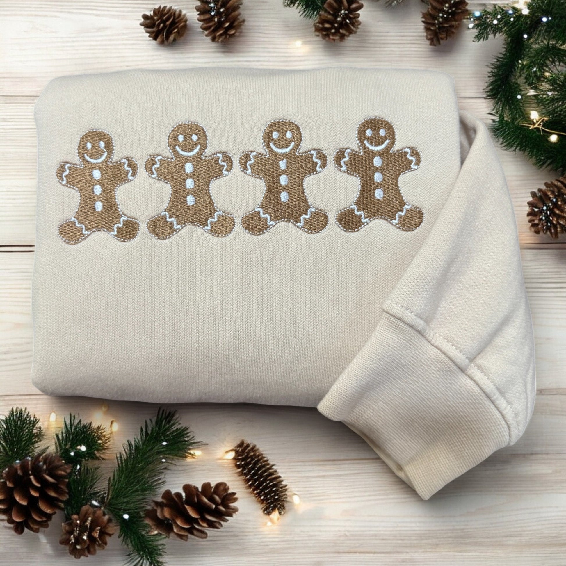 Gingerbread Men Embroidered Sweatshirt Gingerbread Christmas Embroidered Sweatshirt Gift for Baker Christmas Sweatshirt Funny Christmas