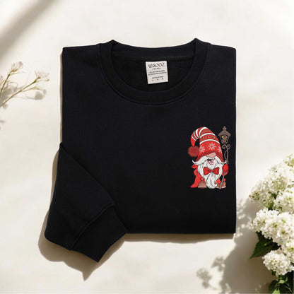 Embroidered ChristmasGnomes Sweatshirt, Merry Christmas Sweatshirt, Buffalo Plaid Gnomes Sweatshirt Cute Gnomes Sweatshirt, Christmas Gift